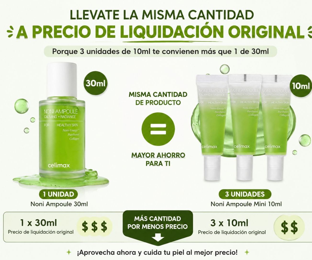 (Precios en la descripción) Serum desinflamatorio NONI Ampoule sérum CELIMAX