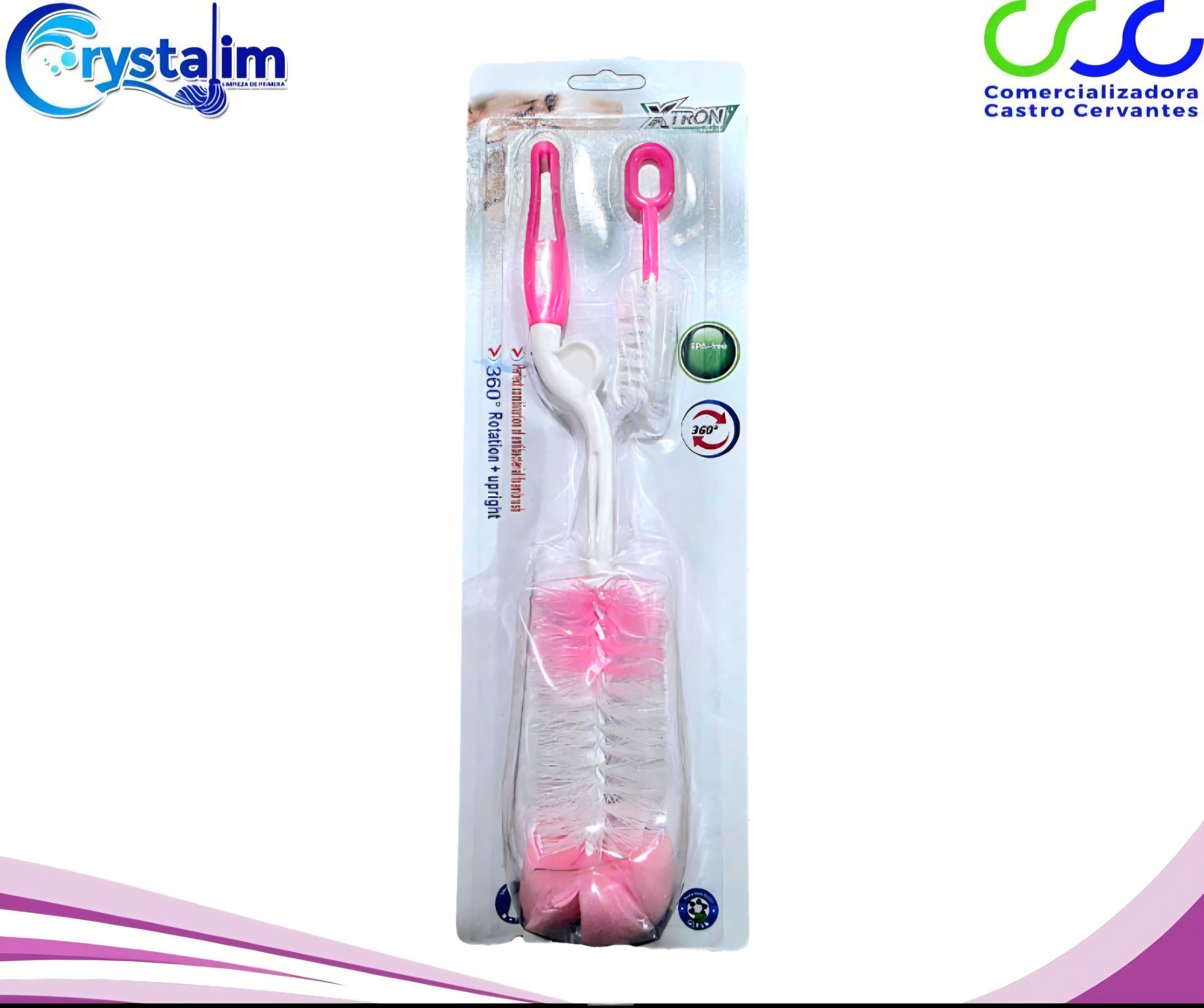 Cepillo para Biberon con Lavamamilas. (Escobillon). XTRON