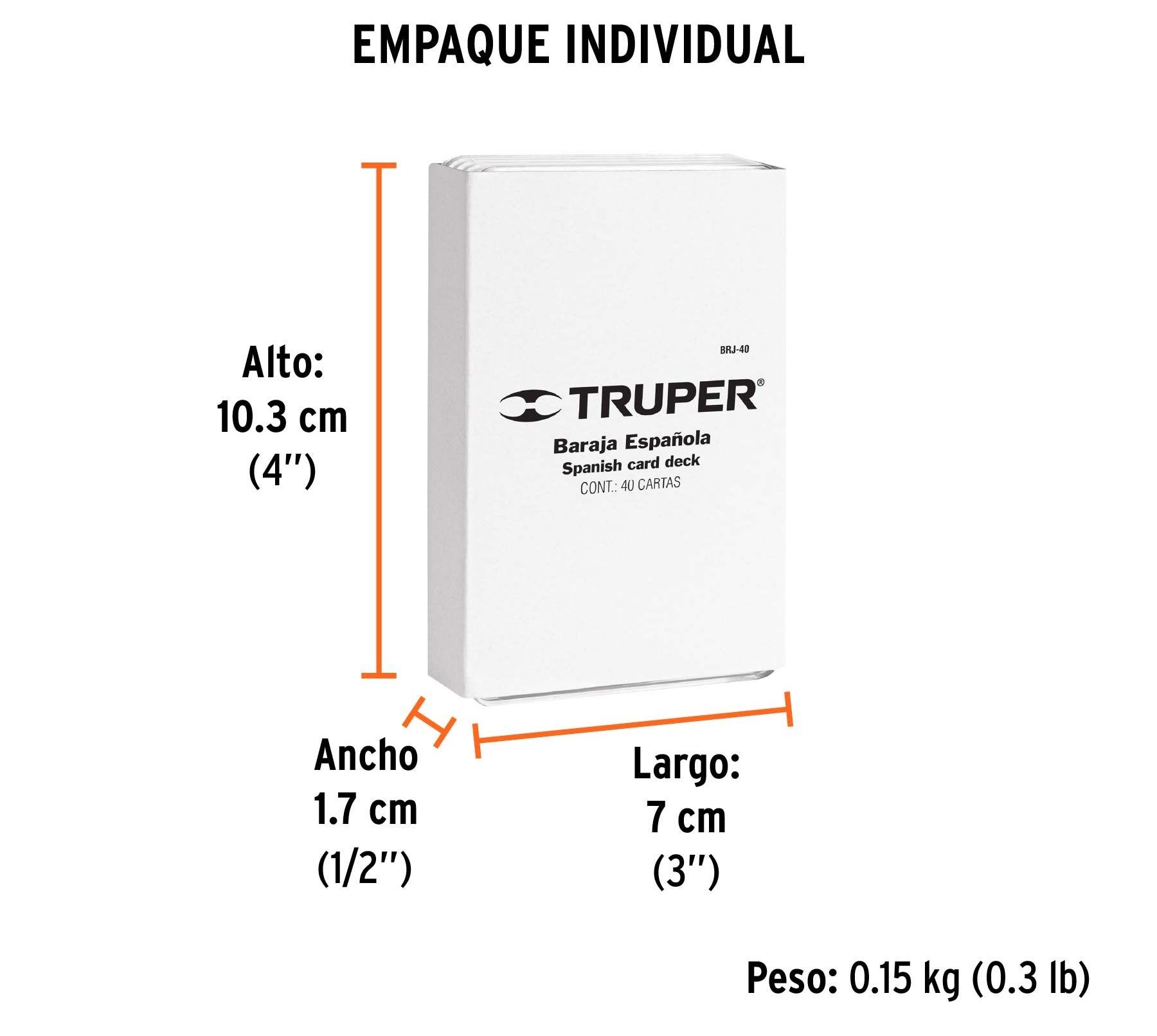 Baraja Española de 40 Cartas de Plastico. TRUPER. 61138. BRJ40