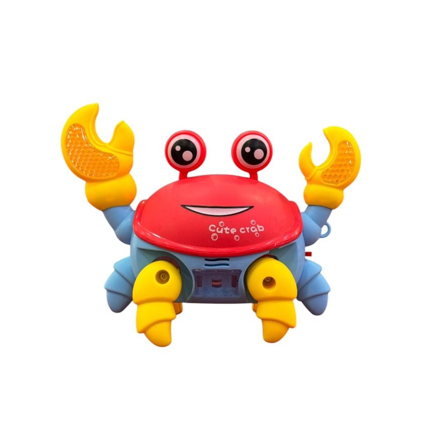 Brinquedo Interativo Caranguejo Musical Som Luz Movimentos Cute Crab Colorido com Corda para Puxar