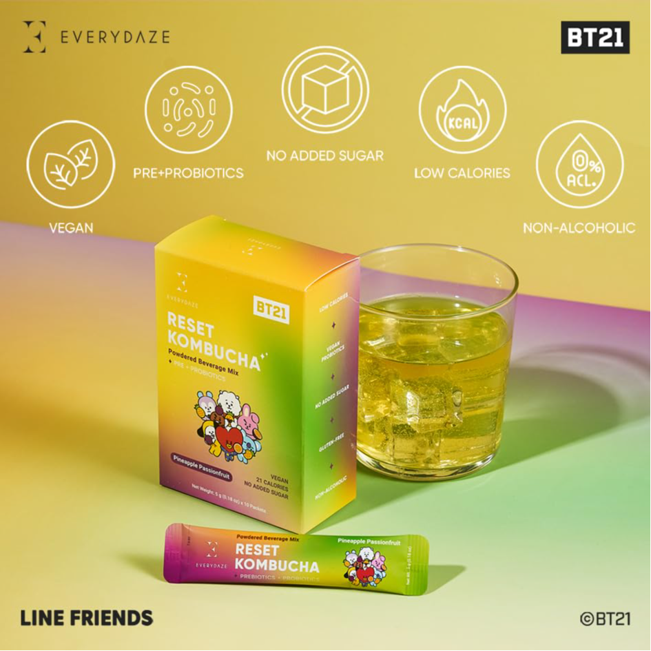 EVERYDAZE BT21 - Powdered Beverage Mix Pre + Probiotics Pineapple Passionfruit