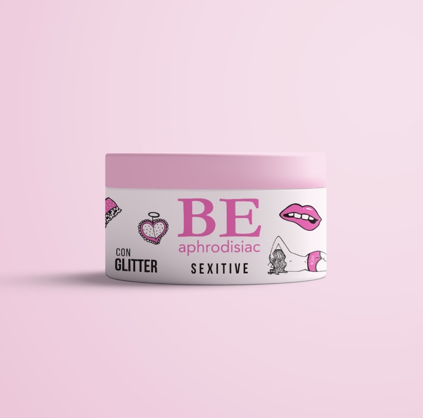 Crema Corporal SENSUAL MASSAGE - BE Pheromonas con Glitter 200gr