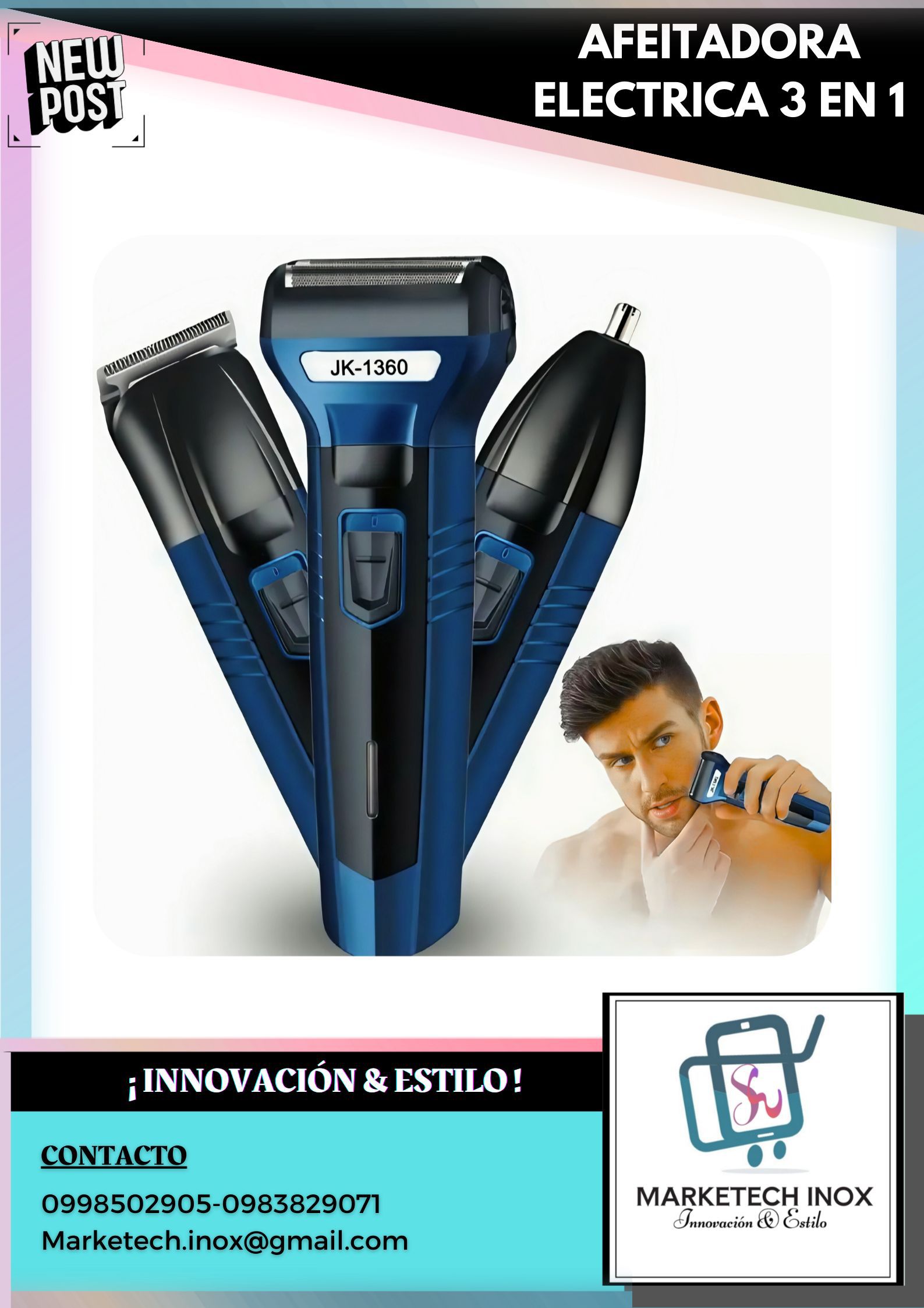 AFEITADORA ELECTRICA 3 EN 1