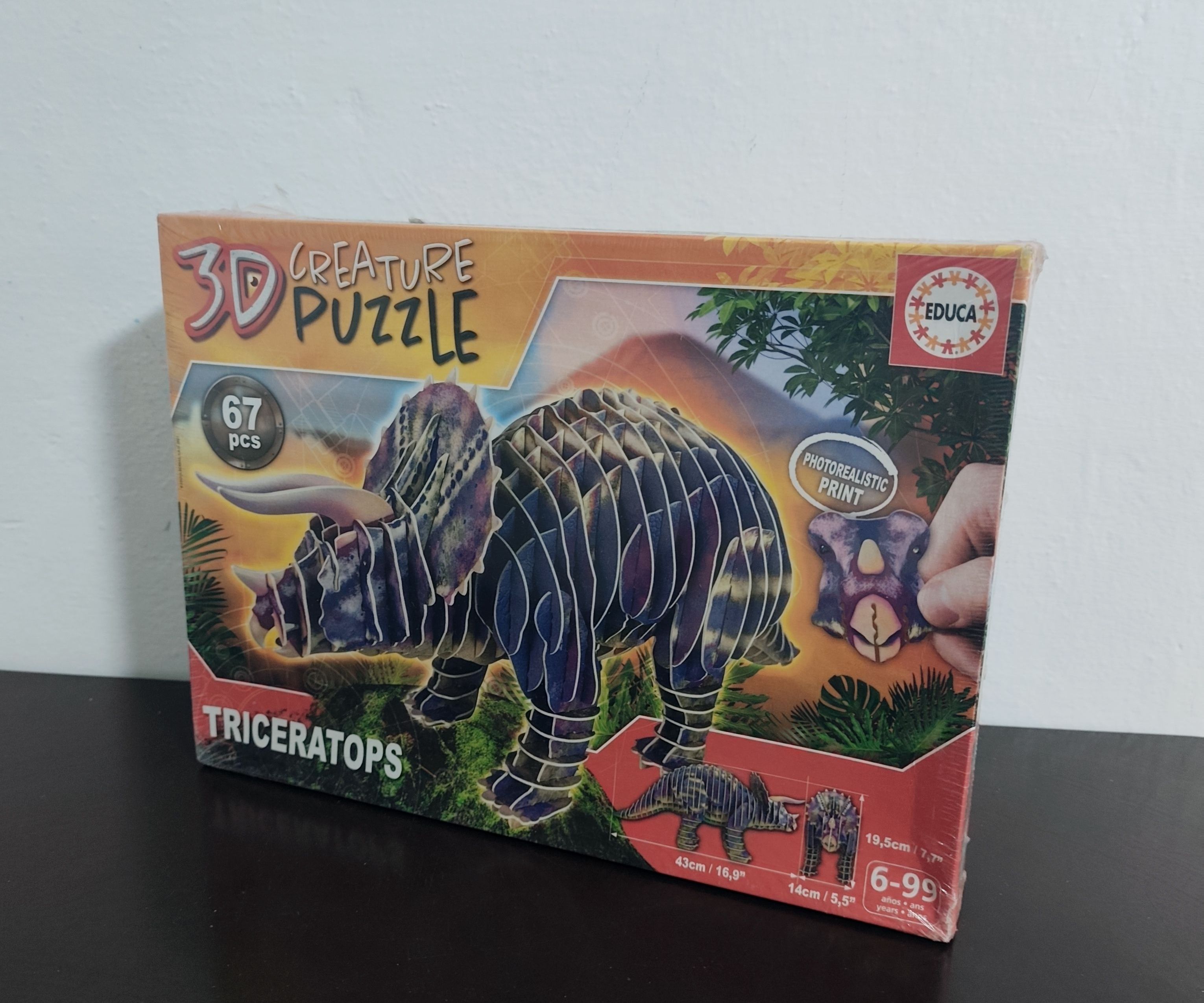 3D Creatura Puzzle 67 Pzs - Triceratops