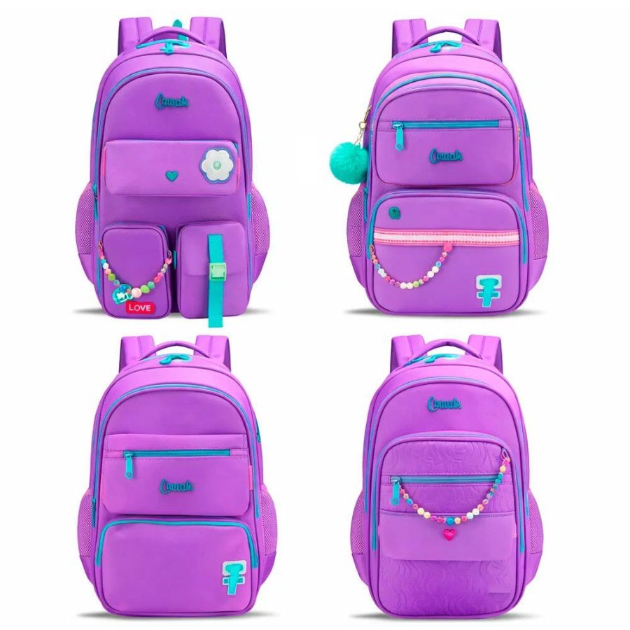CX: 100 Mochila Feminina Juvenil Escolar Grande Resistente (Variadas)