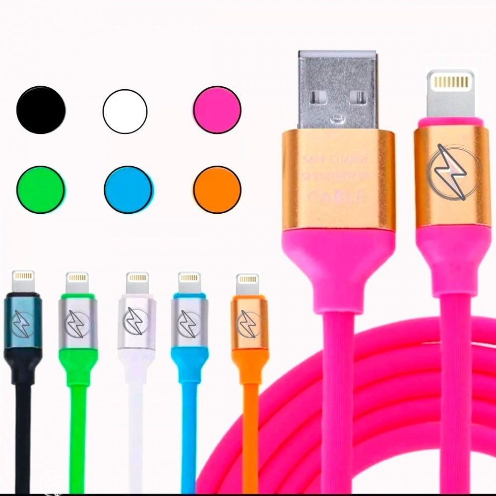 CX: 1000 Cabo De Iphone Carregador USB Colorido Emborrachado 1,2 Metros