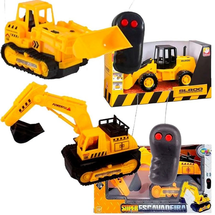 CX: 108 Super Escavadeira Com Controle Remoto Brinquedo Infantil