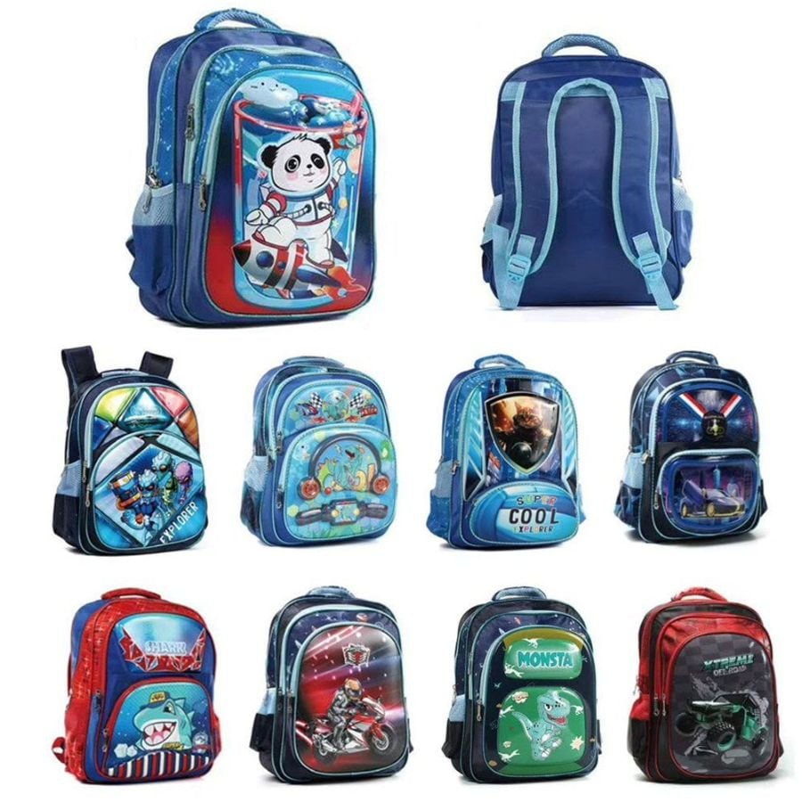 CX: 100 Mochila Escolar Infantil Grande Menino E Menina Estampada
