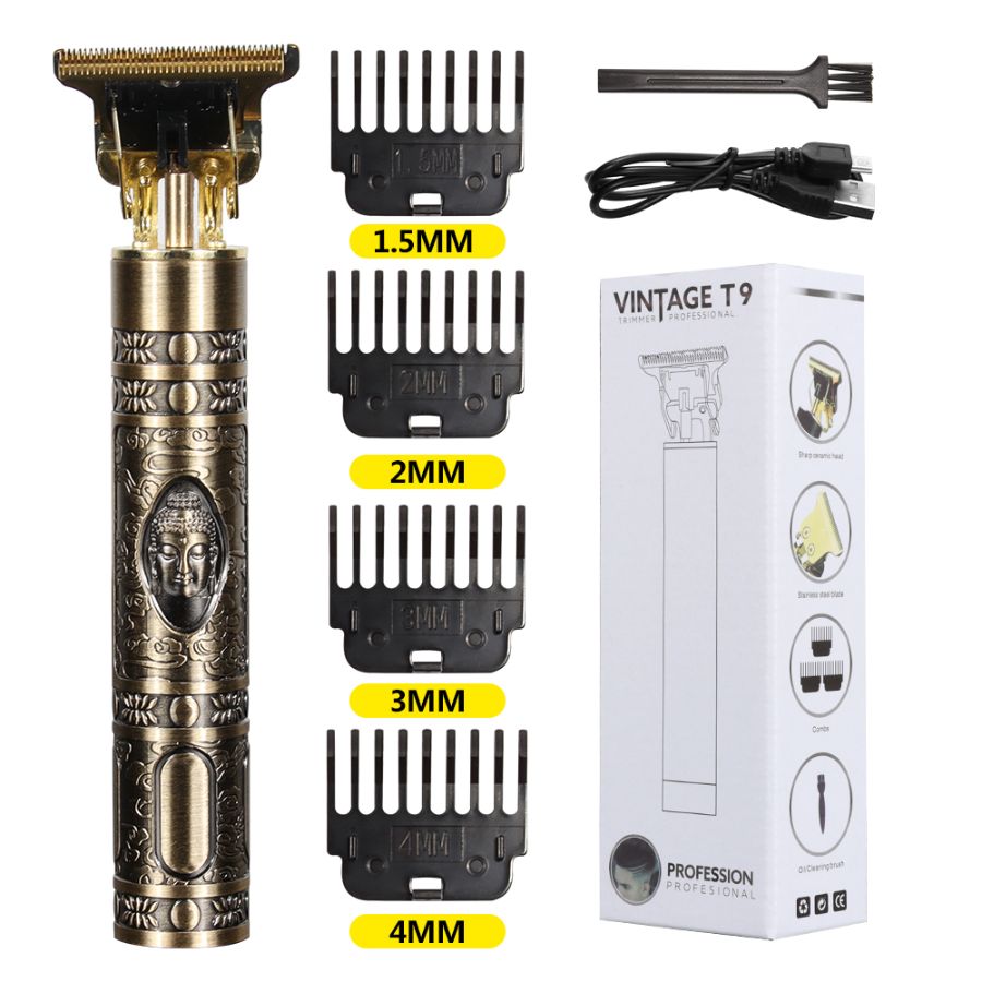 CX: 100 Máquina Barbeador Masculino Cabelo 4 - Pentes Golden Edition Em Plástico