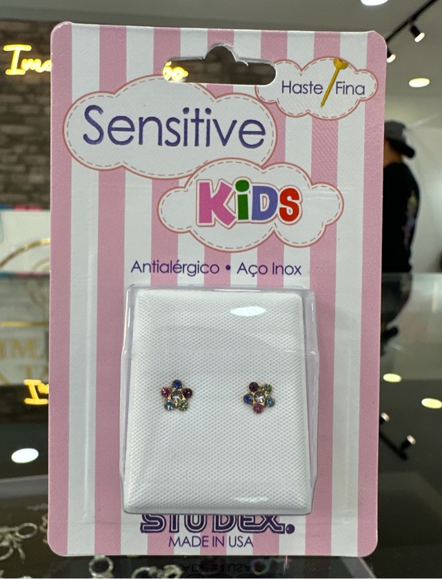 Aretes kids flor colores