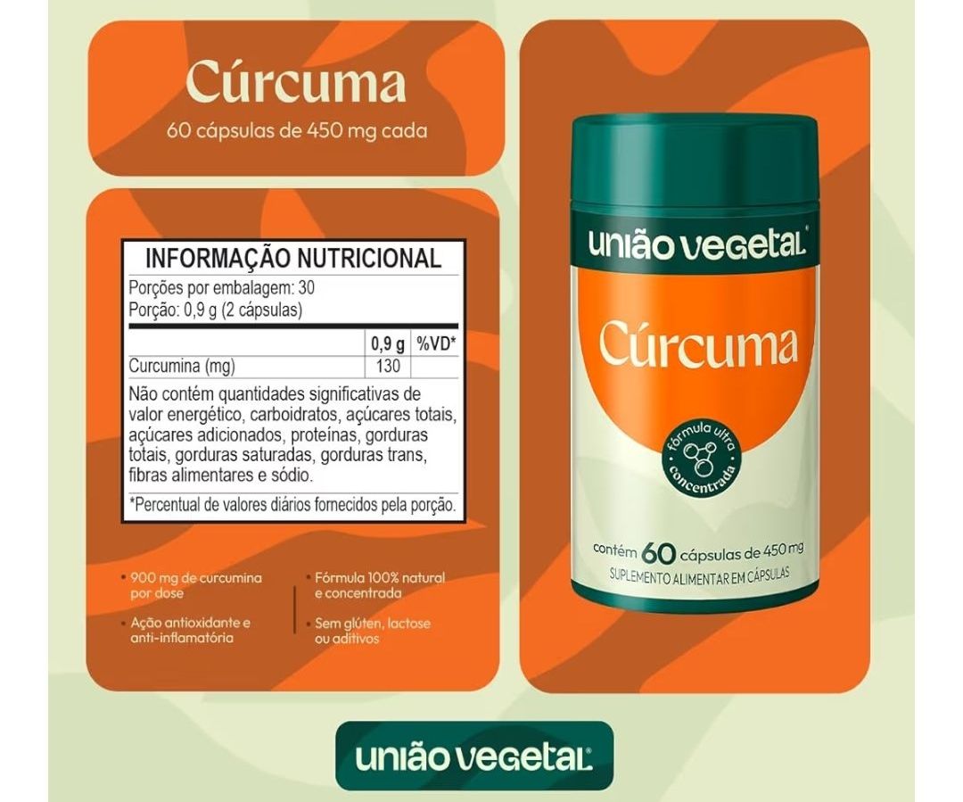 Curcuma - 60caps. - União Vegetal