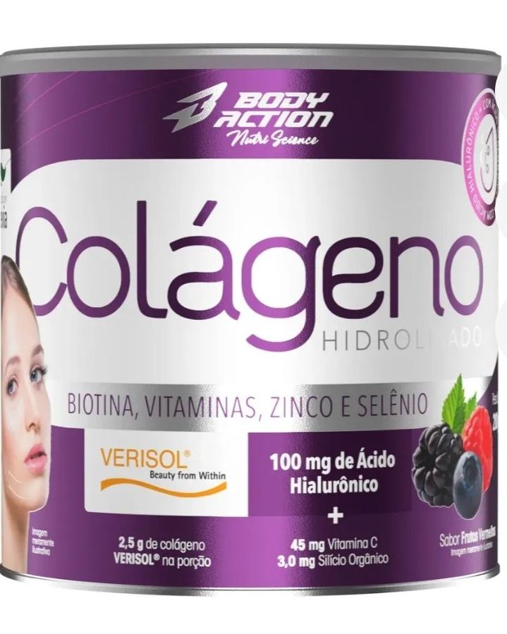 Colágeno Body Action 200g Hidrolisado Verisol Nutri Science Sabor Frutas Vermelhas