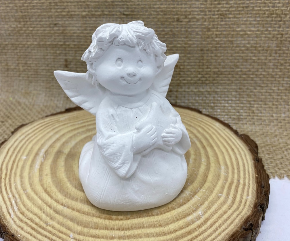 Anjo ajoelhado c/estrela 9cm