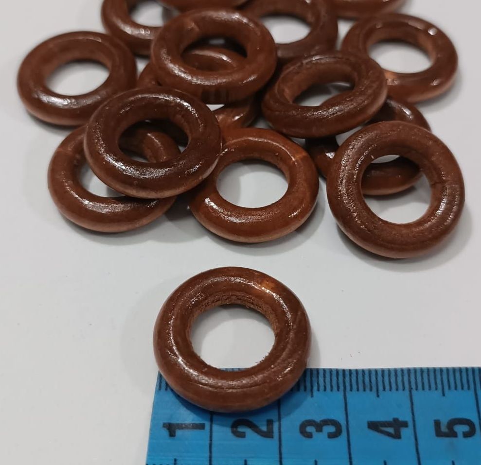 22 mm / Argola de madeira /cor mogno 10g