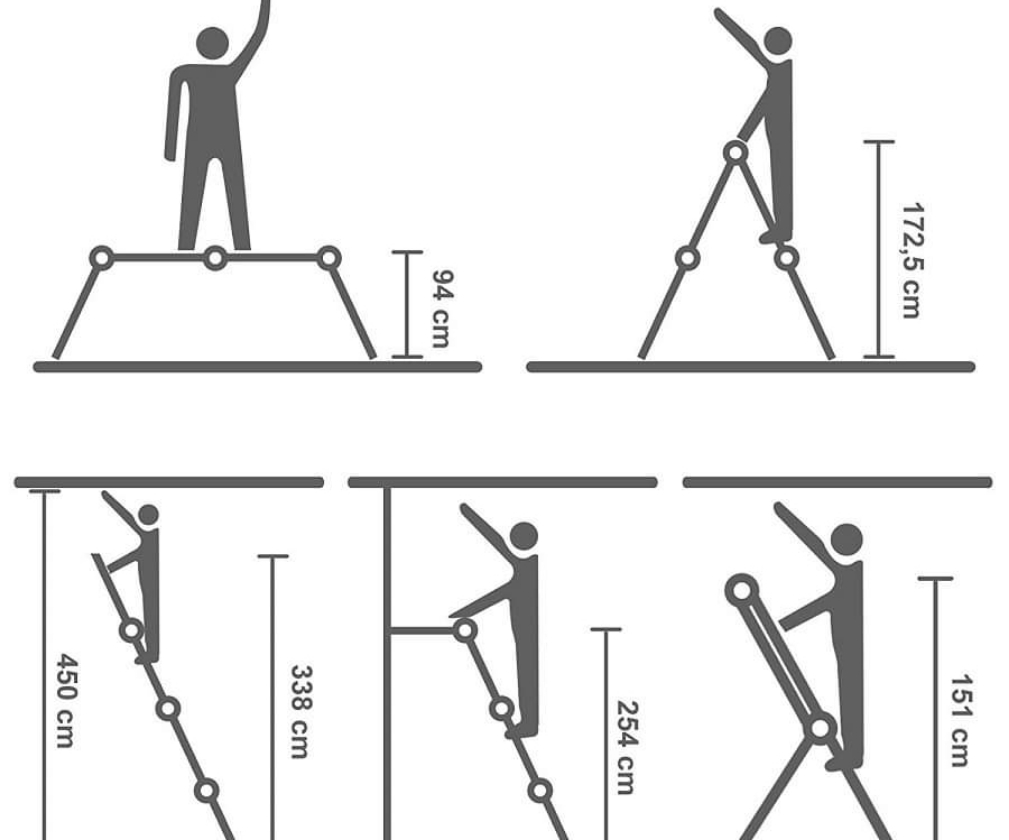 Escalera multiusos de aluminio 12 pasos
