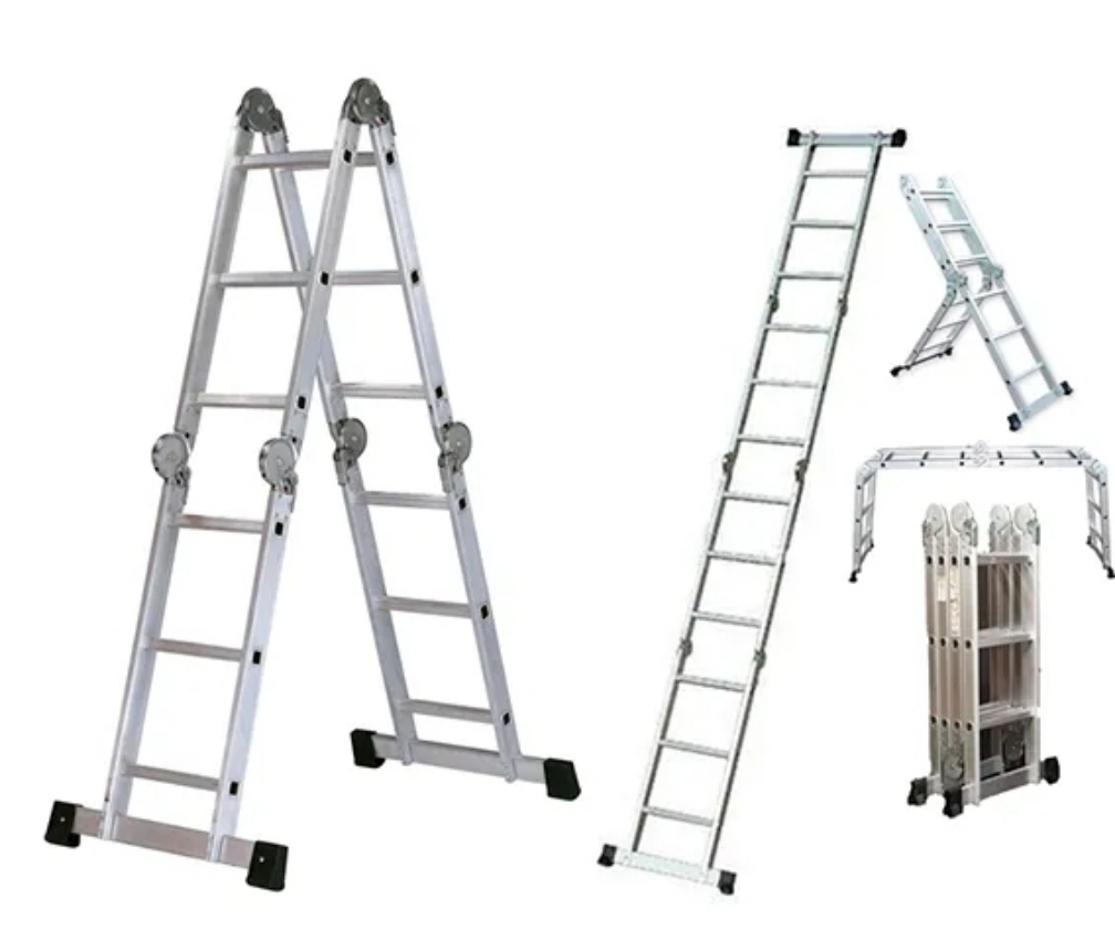 Escalera multiusos de aluminio 12 pasos