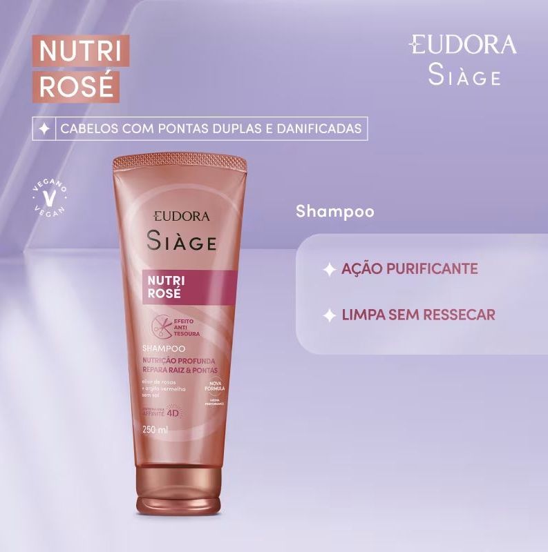 Combo Refil Siàge Nutri Rosé: Shampoo 400ml + Condicionador 400ml