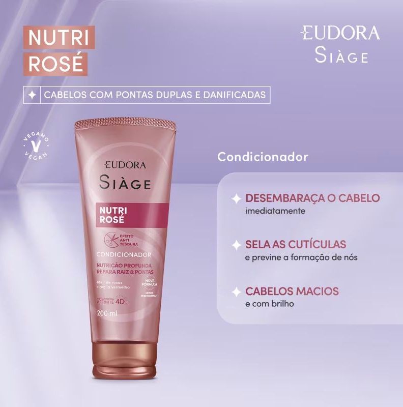 Combo Siàge Nutri Rosé: Shampoo 400ml + Condicionador 400ml