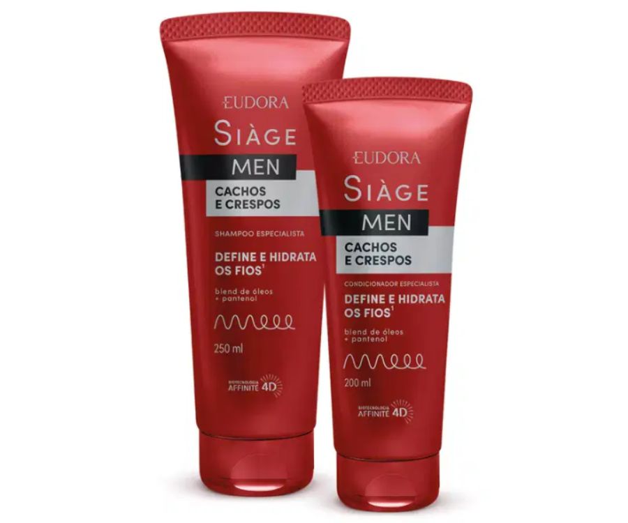 Combo Siàge Men: Condicionador Cachos e Crespos 200ml + Shampoo Cachos e Crespos 250ml