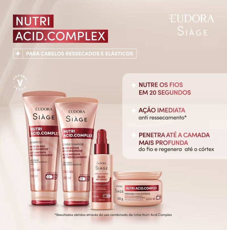 Combo Siàge Nutri Acid.Complex: Shampoo 250ml + Condicionador 200ml