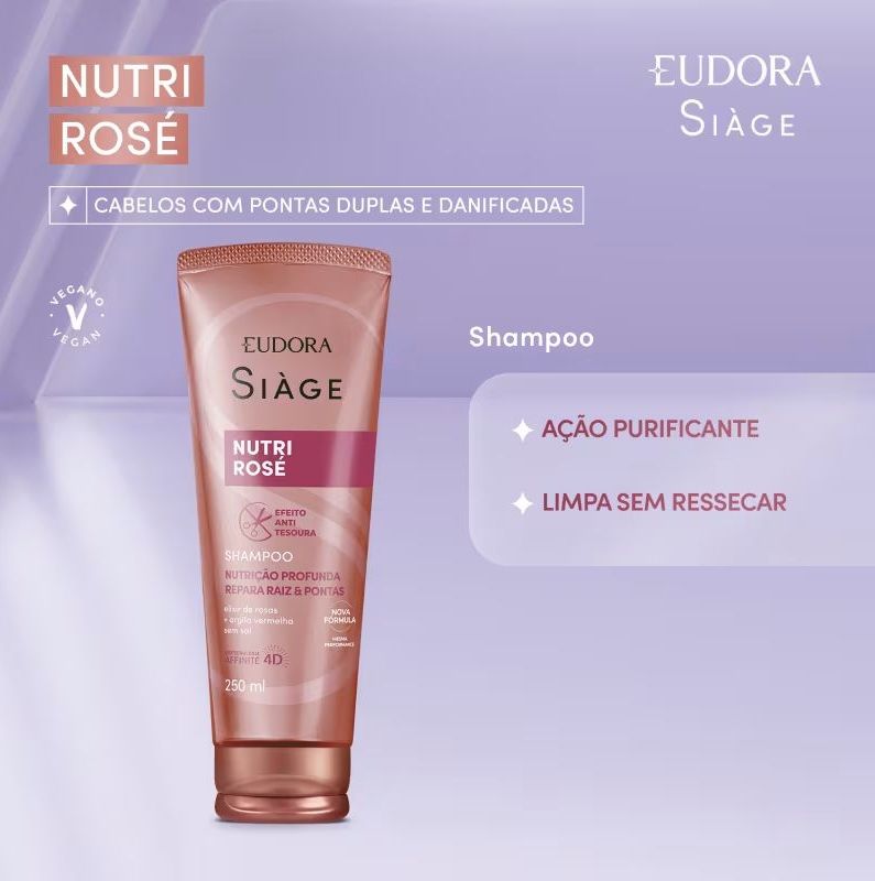 Combo Siàge Nutri Rosé: Shampoo 400ml + Condicionador 400ml