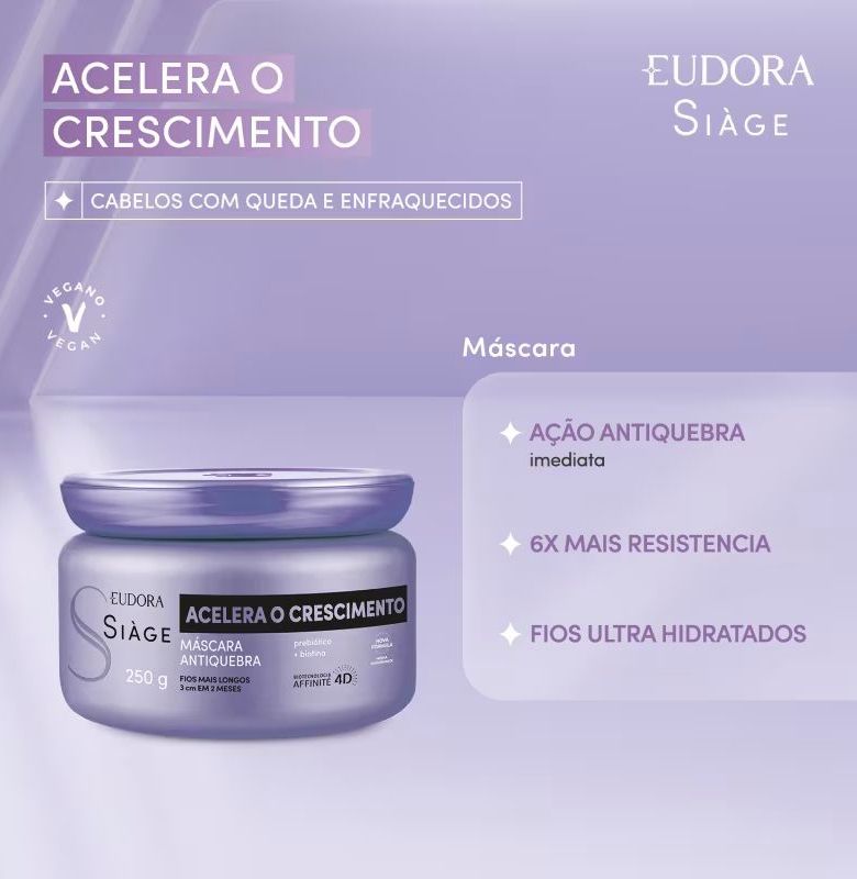 Máscara Capilar Siàge Acelera o Crescimento 250g