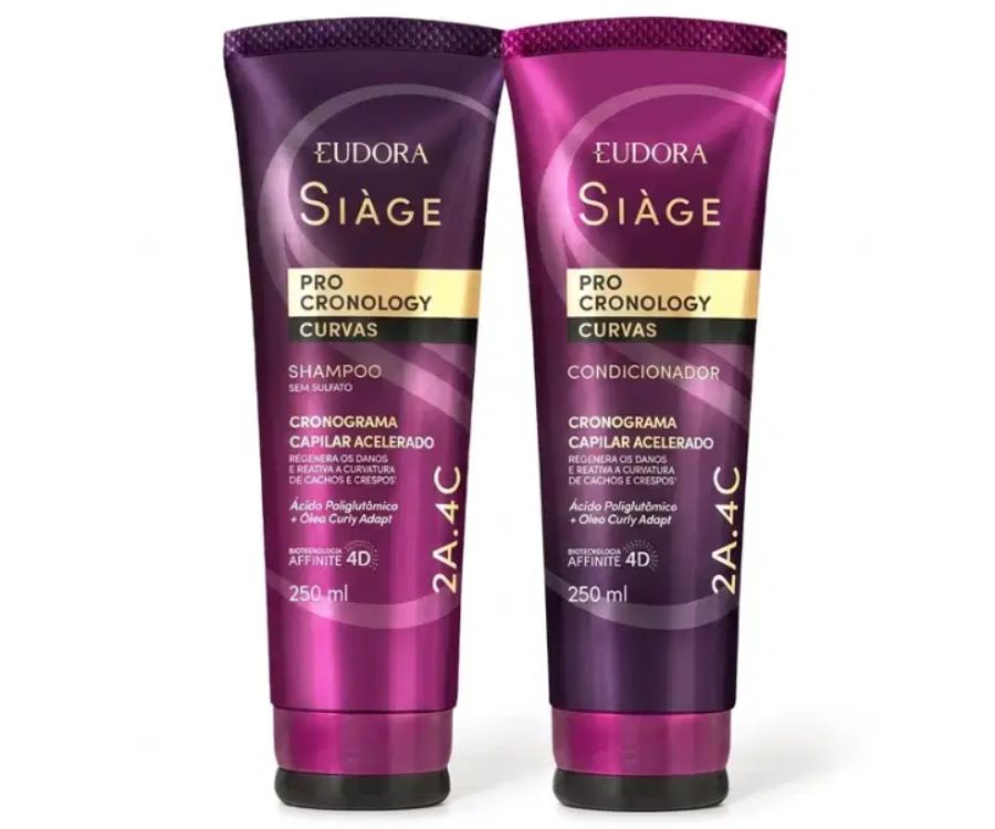 Combo Siàge Pro Cronology Curvas: Shampoo 250ml + Condicionador 250ml