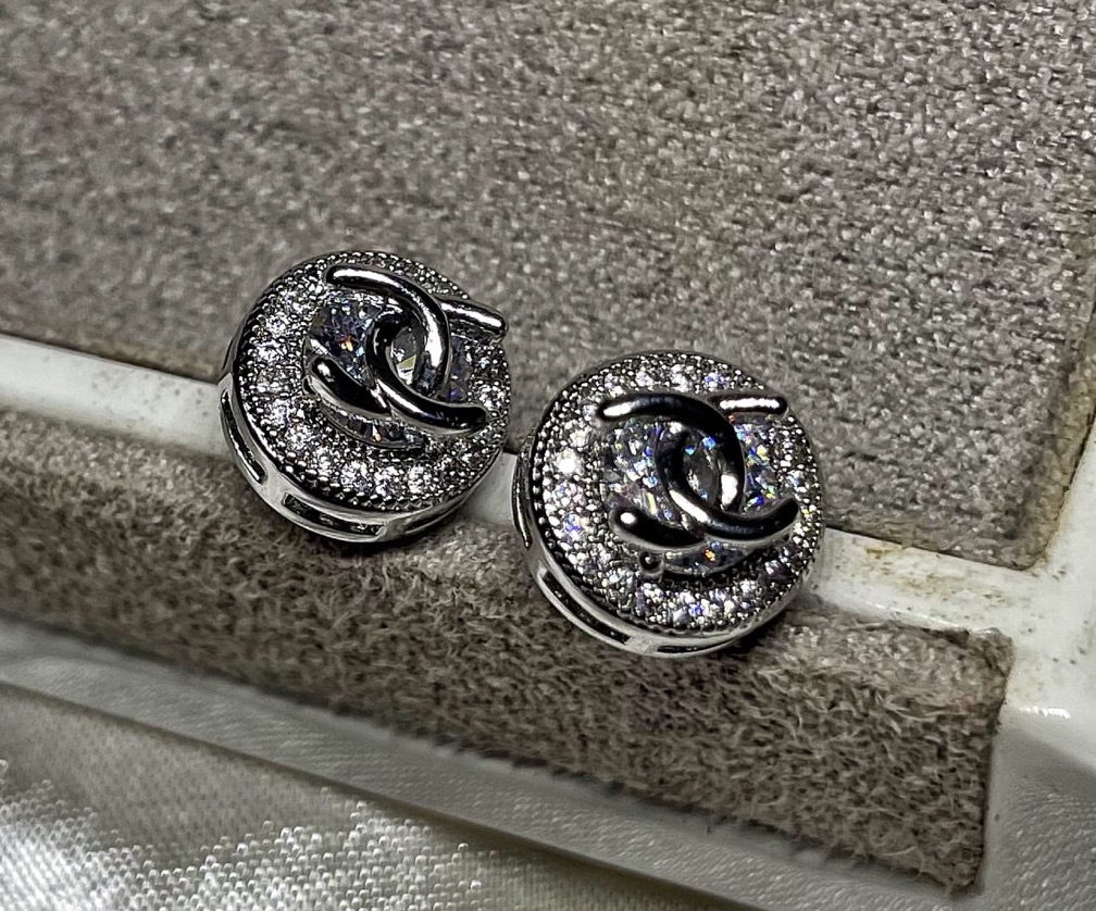 Brinco glam Chanel - Prata 925L
