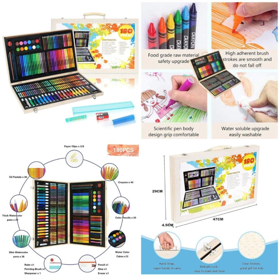180pc Wooden Art Set