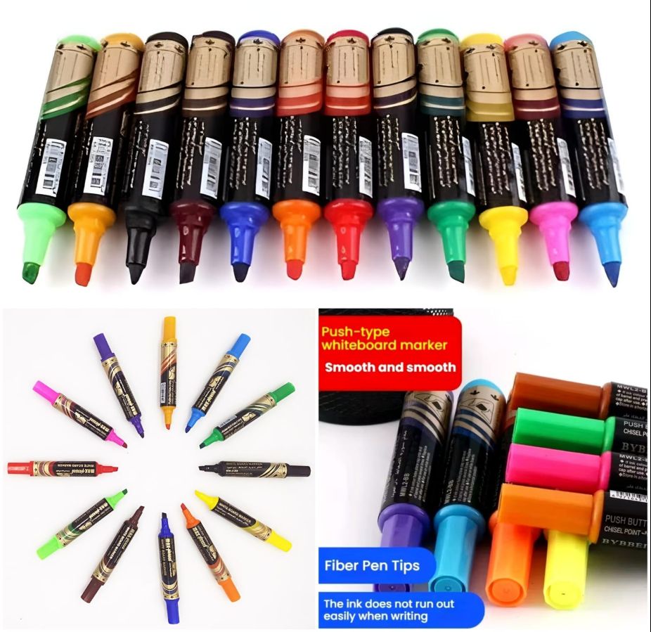 12 Colour Whiteboard Markers