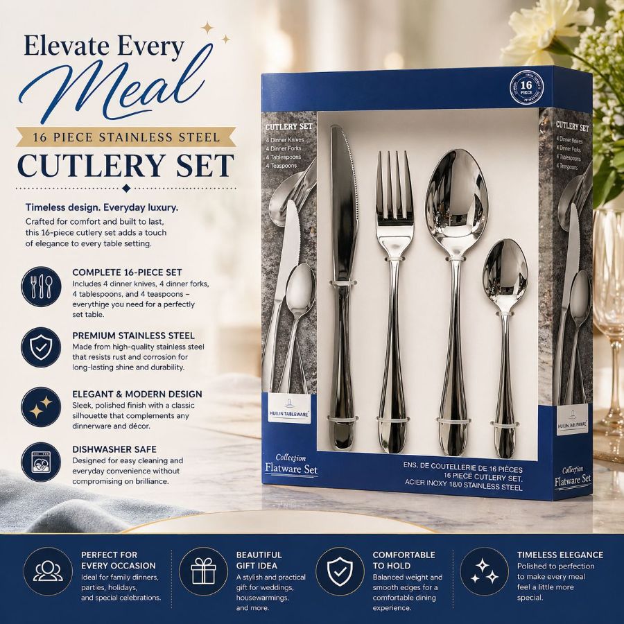 16 Pcs Silver Cutlery Set.