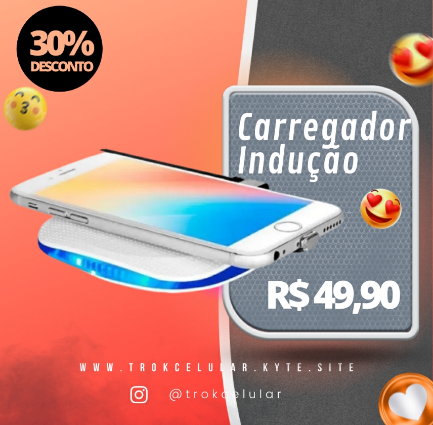 Carregador por Indução aproximação tecnologia Qi