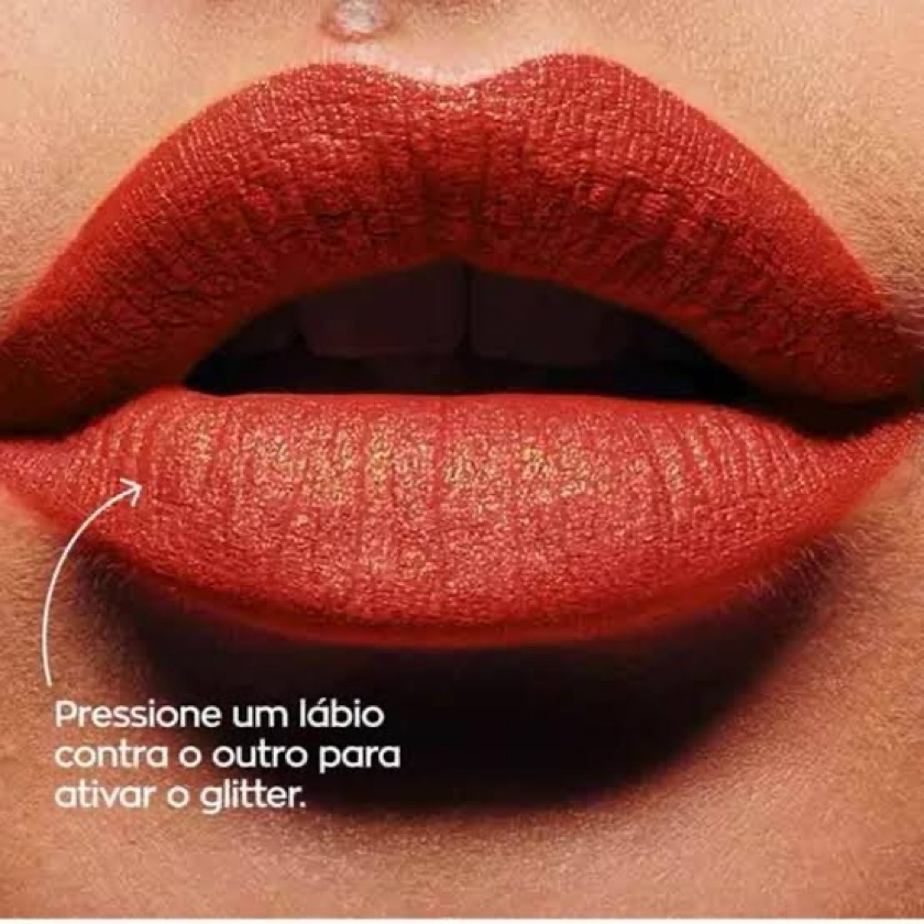 Batom Líquido Matte Glitter Effect Avon Power Stay Cereja Brilhante - 7ml