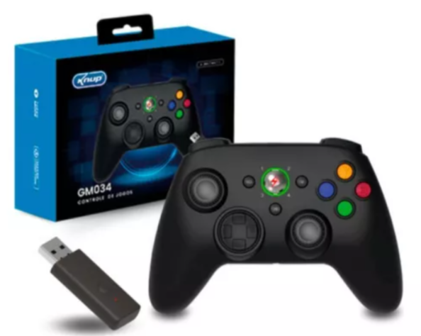 Controle Xbox 360 E Pc Sem Fio Wireless Usb Knup - Kp-gm034
