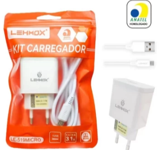 Carregador Celular V8 3.1A MICRO USB LEHMOX LE-493MICRO