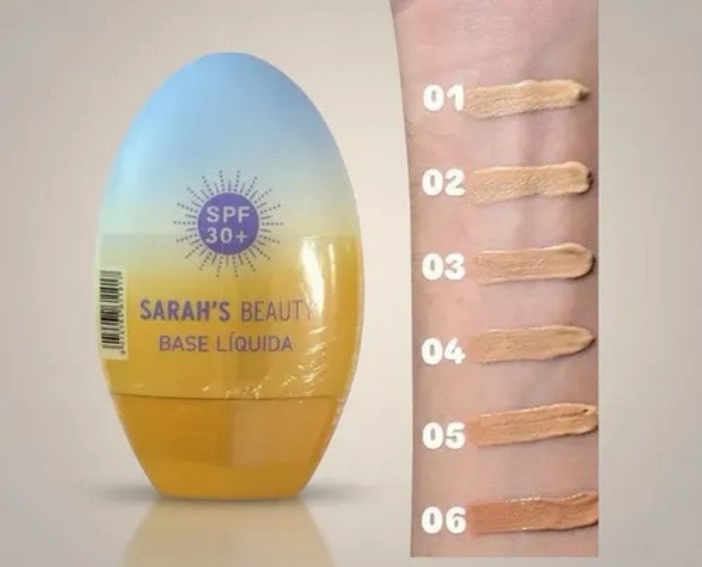 Base Sarah's Beauty Matte Alta Cobertura Fps30