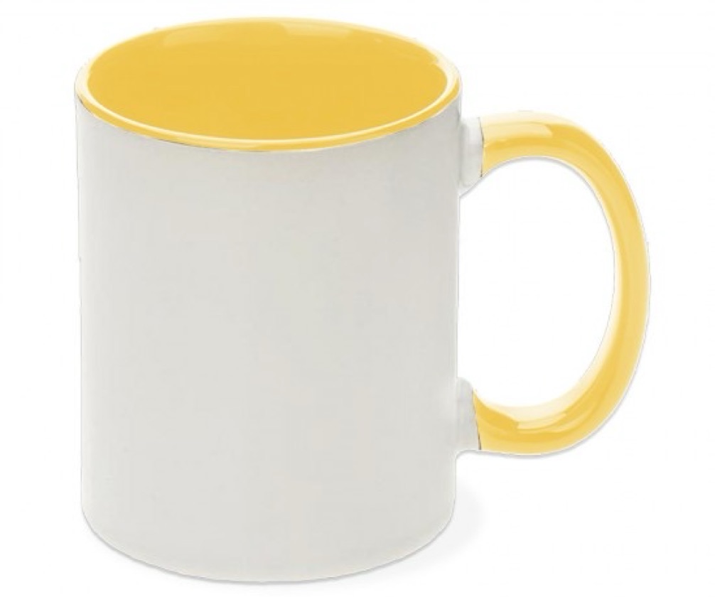 Taza Personalizada interior y asa color Amarillo