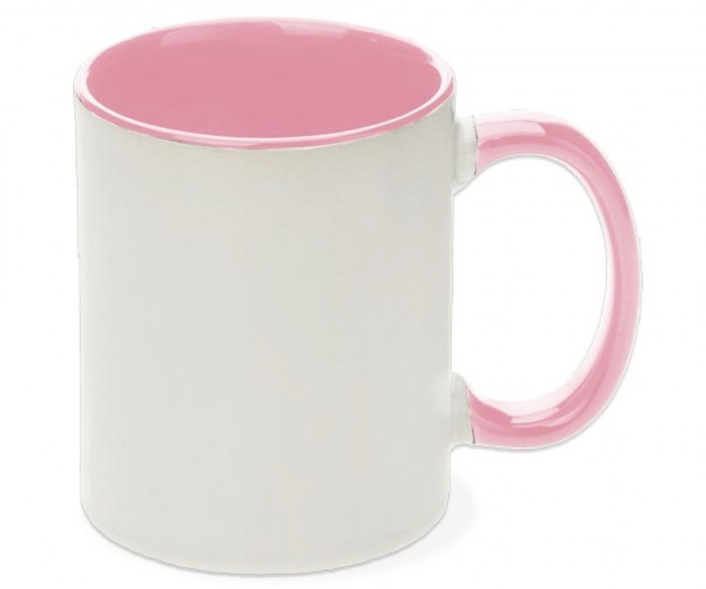 Taza Personalizado interior y asa Rosada