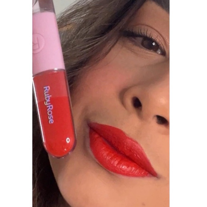 Batom Líquido + Gloss Duo Ruby Rose HB-F568-1 Cores 9,6ml