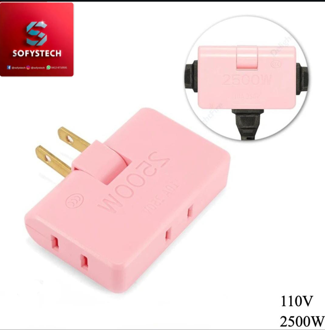 Adaptador enchufe triple plegable de 110 V