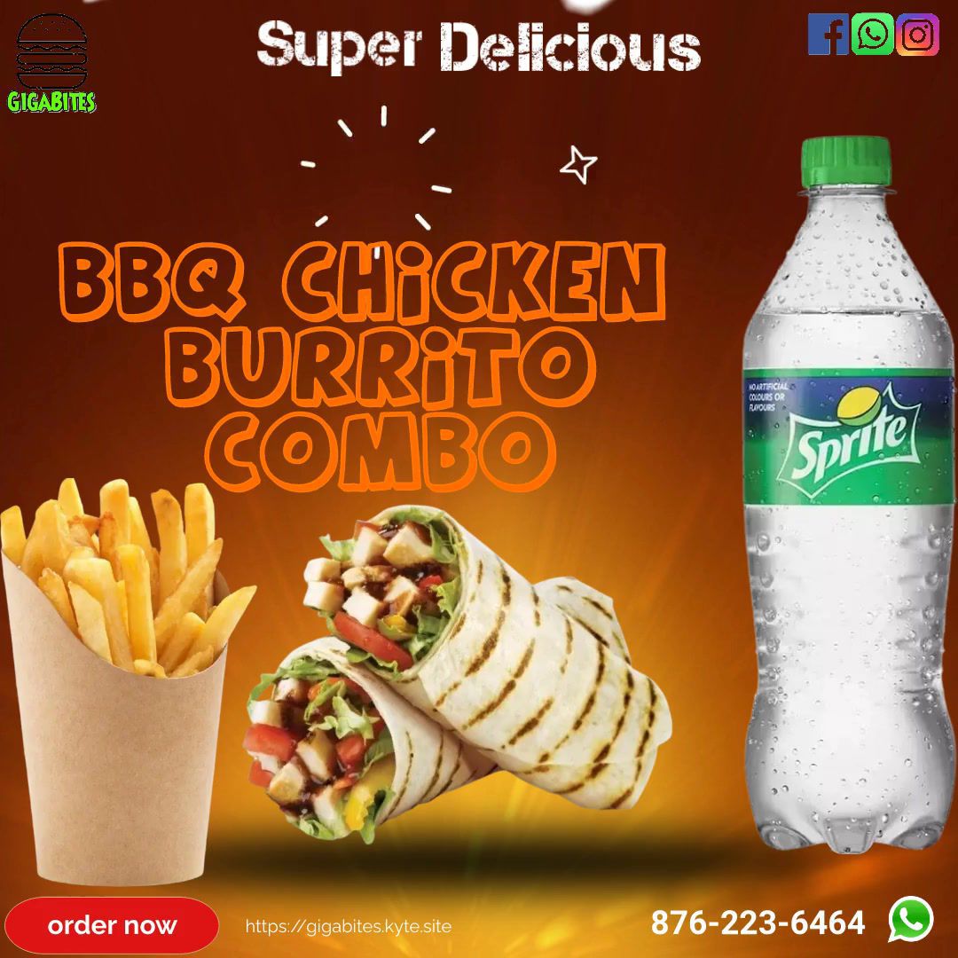 🔥BBQ🔥 Chicken Tenders BURRITO COMBO