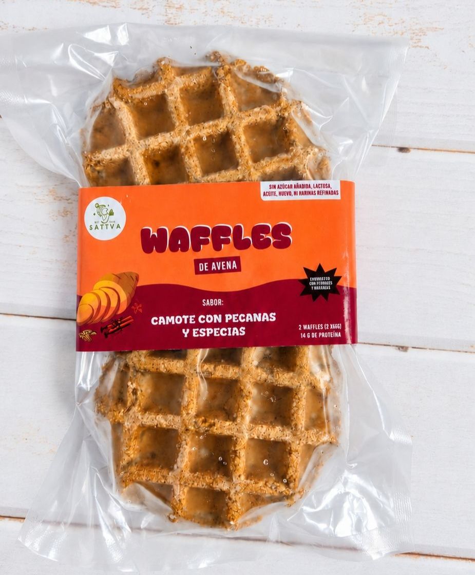 Waffle de camote, pecanas y pumpkin spice