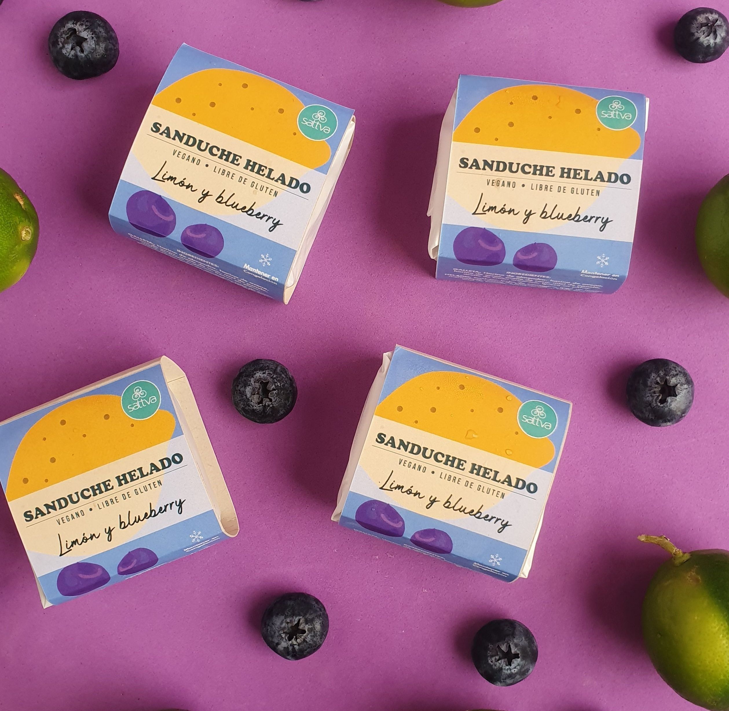 Sanduche helado ~ Limón & Blueberry