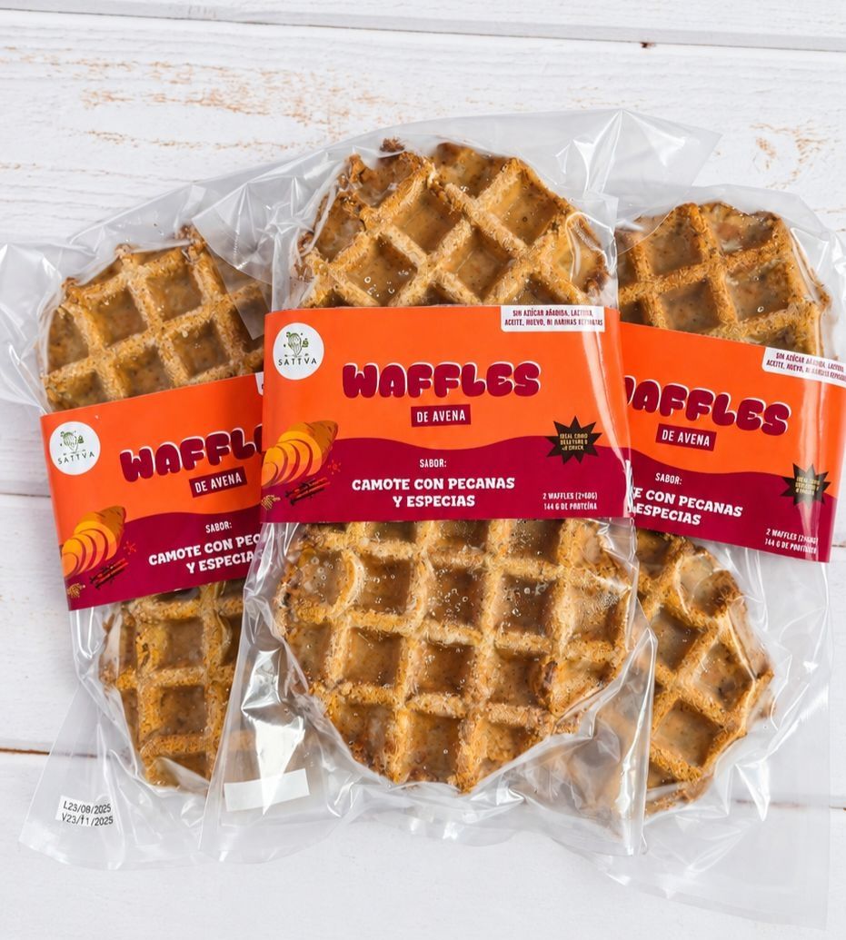Waffle de camote, pecanas y pumpkin spice