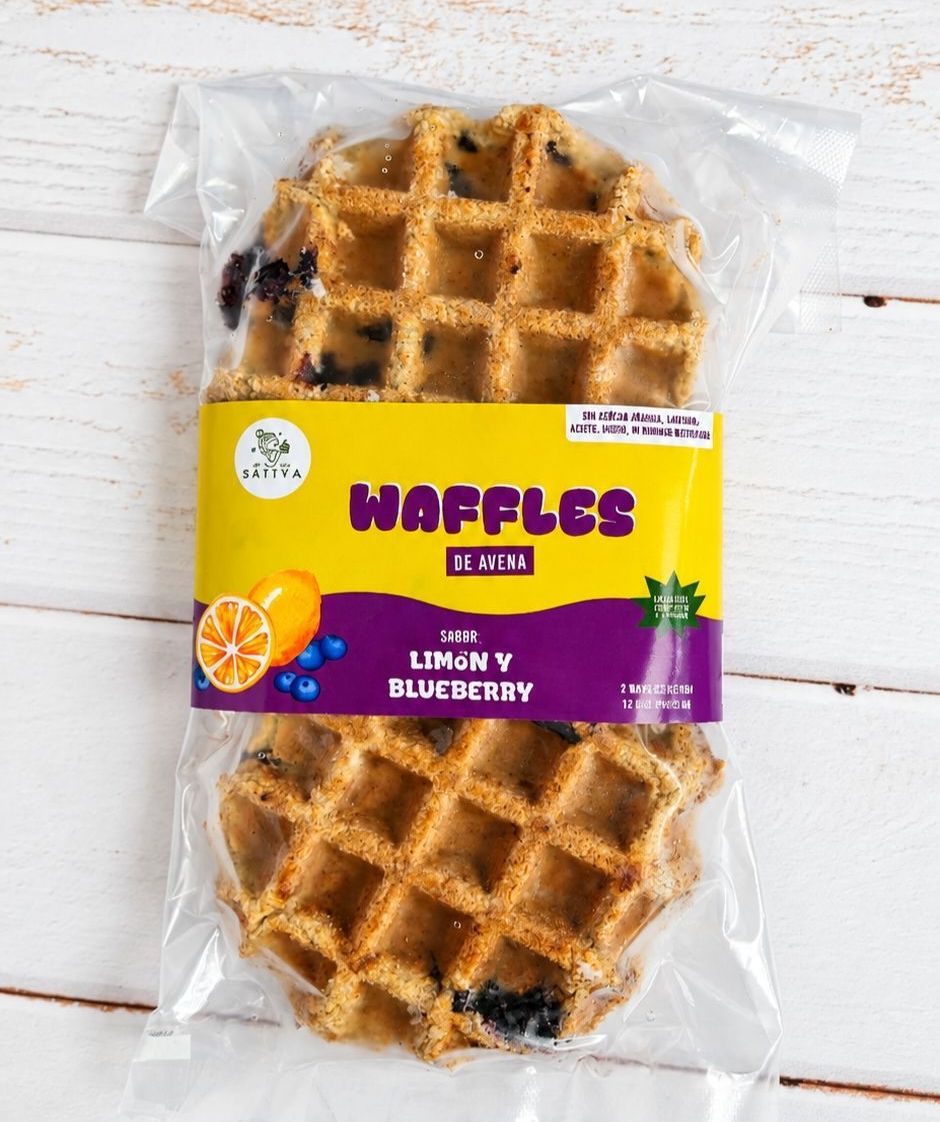 Waffle limón y blueberry