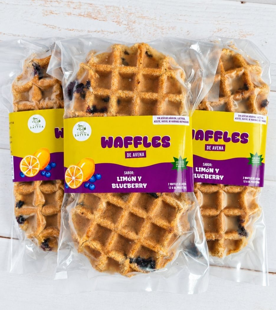 Waffle limón y blueberry