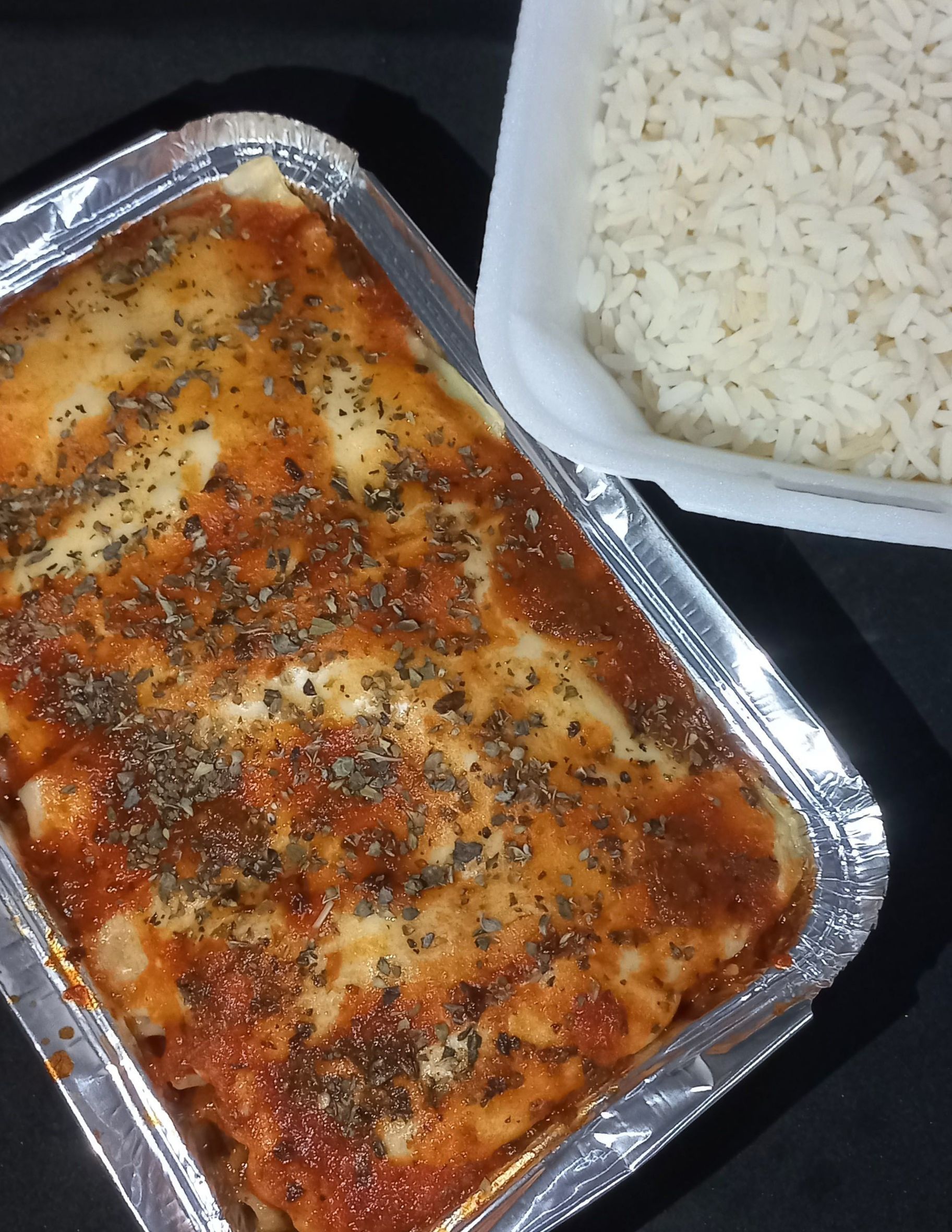 Lasanha Média + Arroz branco