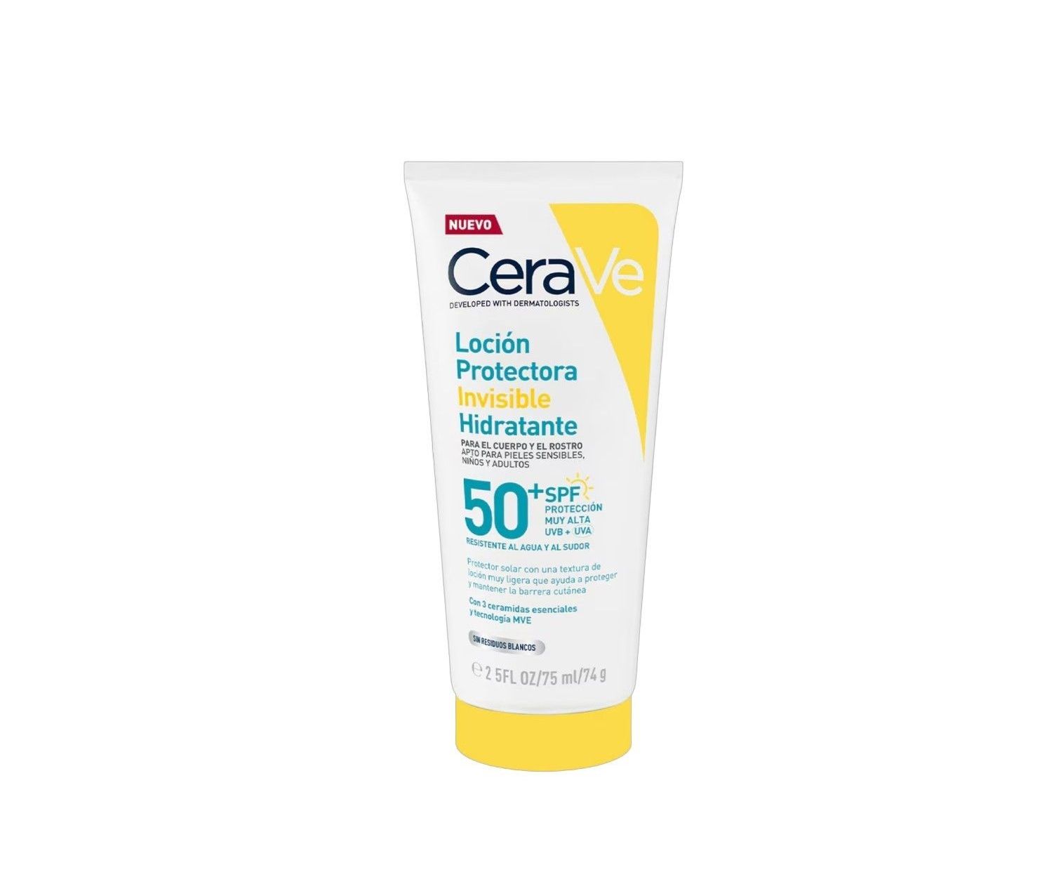 Cerave Protector Solar Loción Invisible Hidratante SPF50+ 75ml