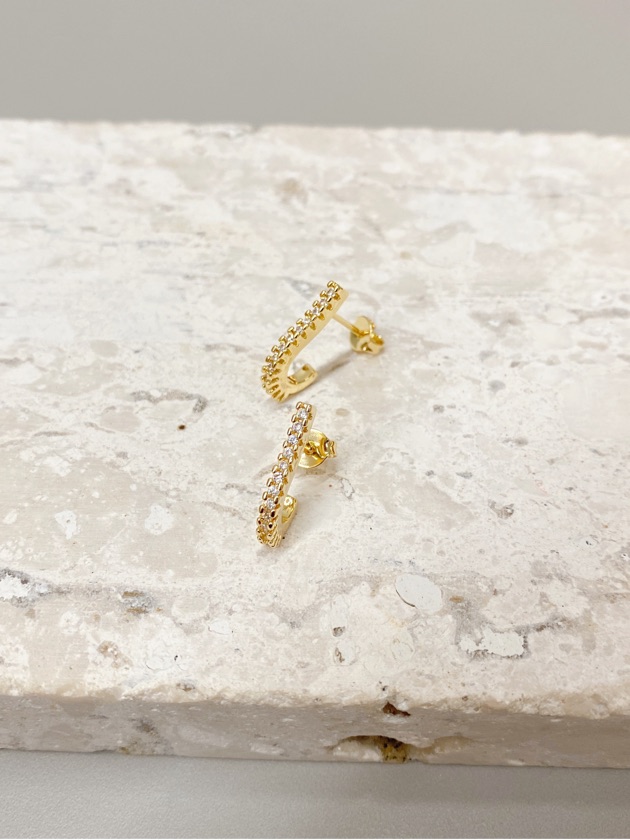 Brinco Ear Hook J Cravejado