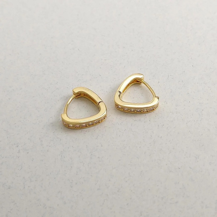 Mini Argola Cravejada Triângulo